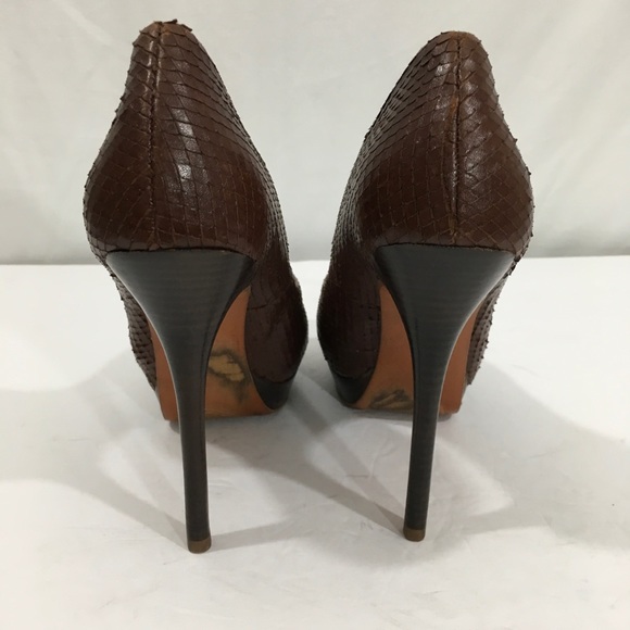 Zara Basic Collection Brown Snakeskin Heels - Picture 4 of 8